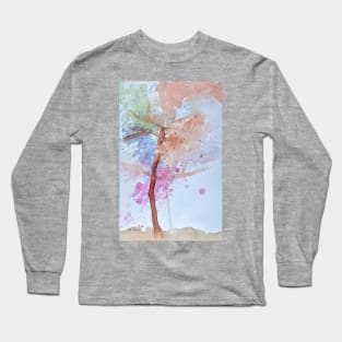 Splatter Tree Painting in the Style of Pollock Long Sleeve T-Shirt
